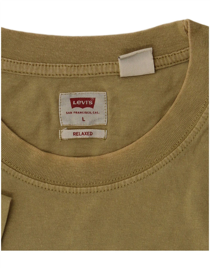 Levi's Herre Relaxed Fit T-Shirt Top Large Khaki