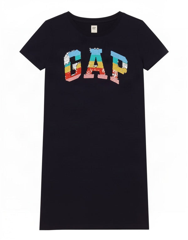 Gap piger grafisk t-shirt kjole 13-14 år 2XL marineblå bomuld