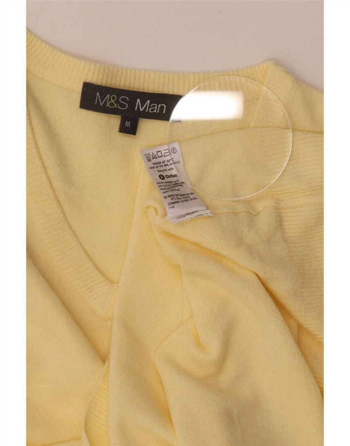 Marks & Spencer Herre V-hals sweater Medium Gul Akryl