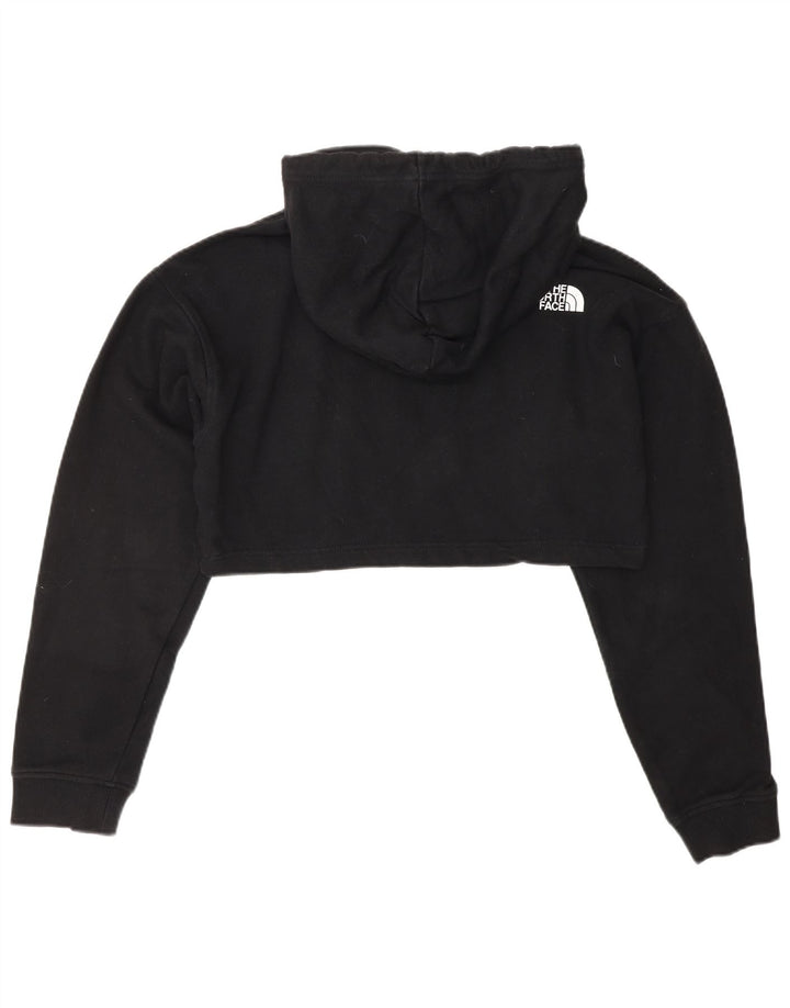 THE NORTH FACE Dame Oversized Crop Graphic Hoodie Jumper UK 6 XS Sort