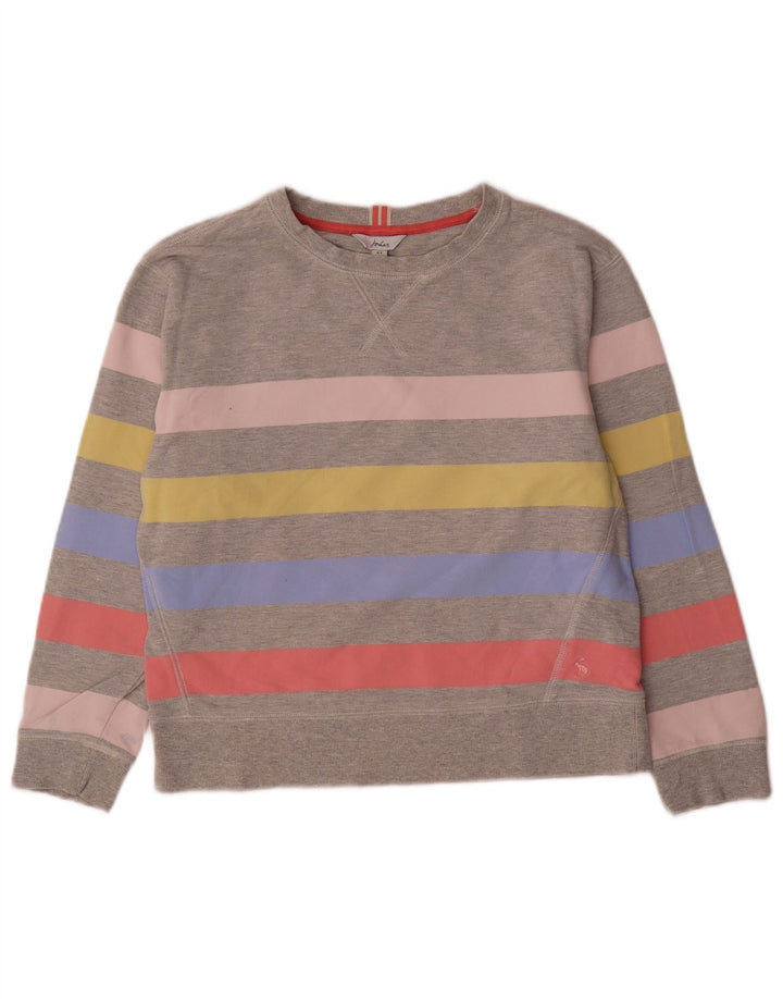 Joules Dame Oversized Sweatshirt Jumper UK 8 Lille grå stribet bomuld