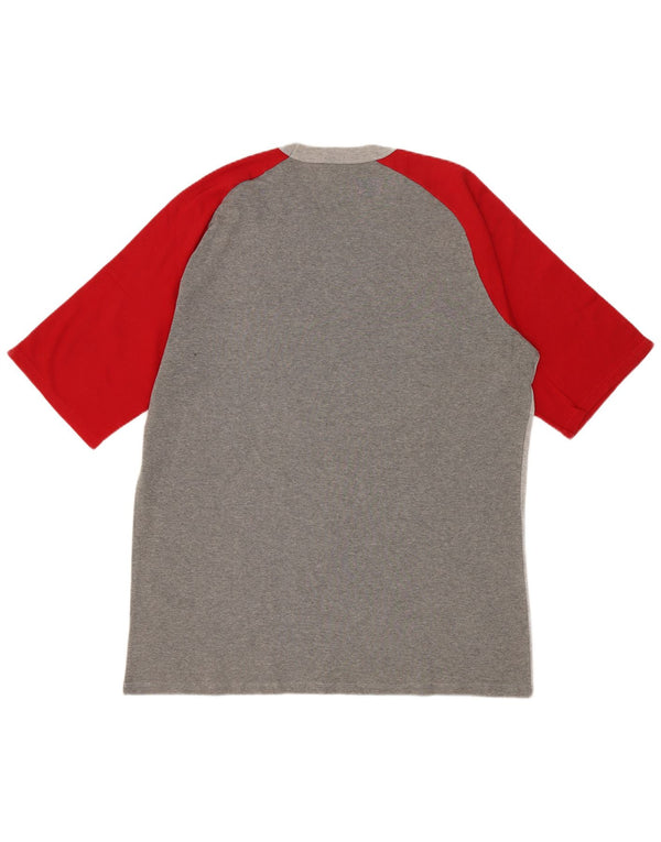 BENETTON Herre T-Shirt Top Medium Grå Colourblock
