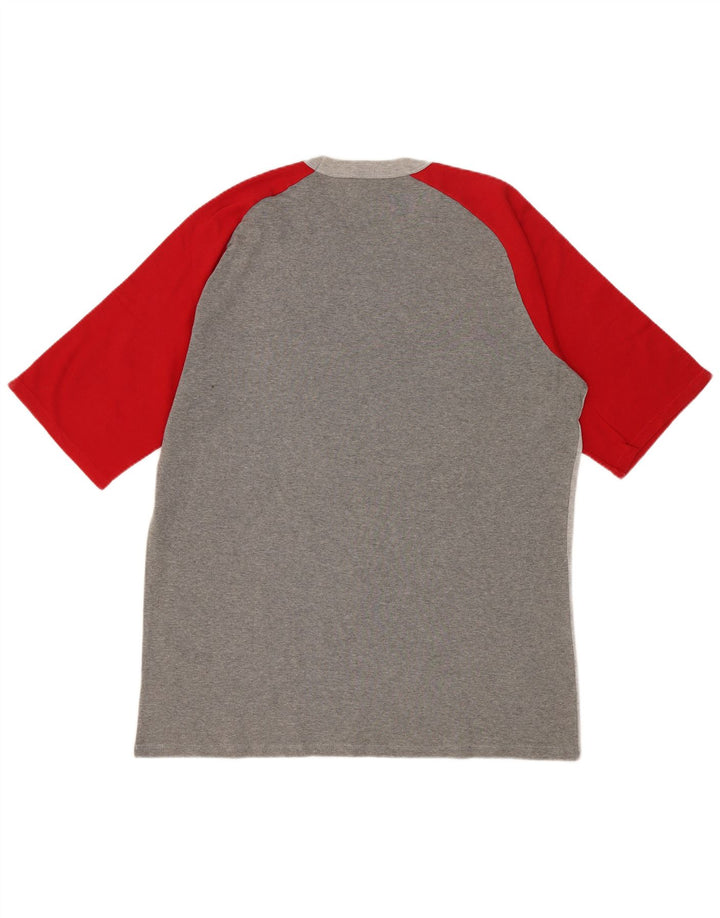 BENETTON Herre T-Shirt Top Medium Grå Colourblock