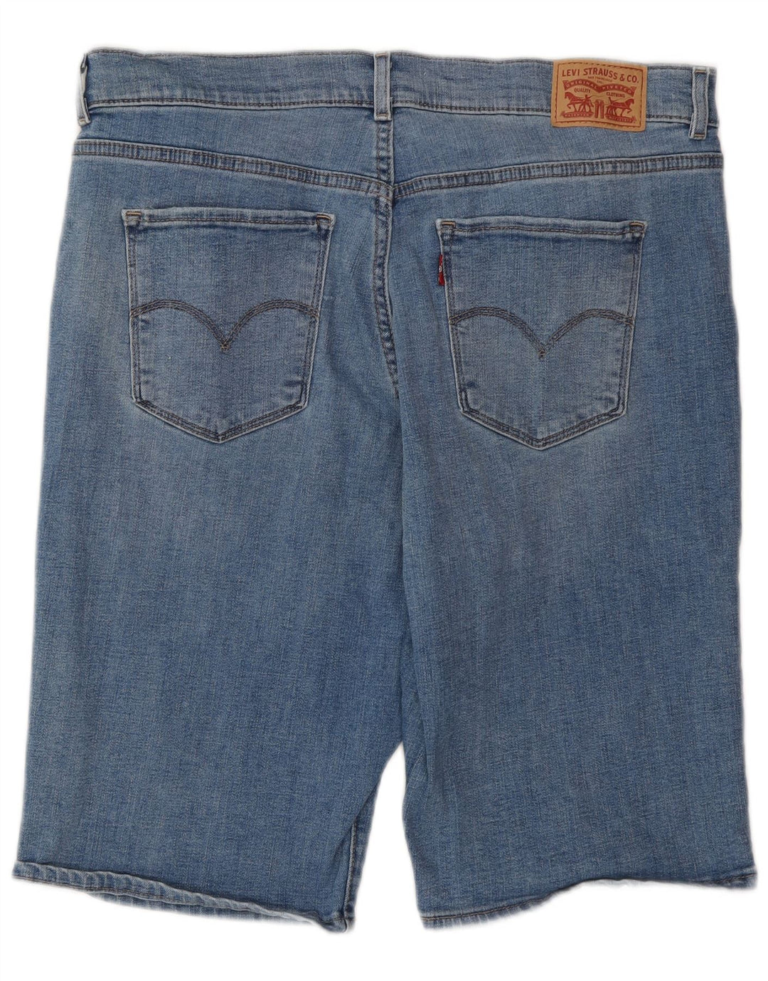 LEVI'S Distressed Bermuda-denimshorts til kvinder W32 Large Blue Bomuld