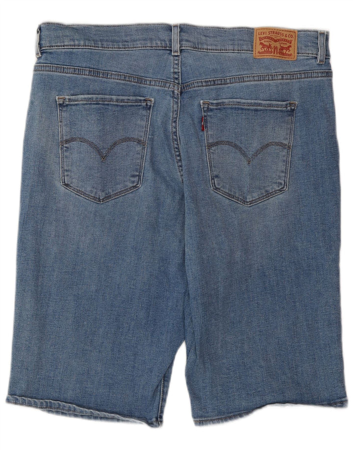 LEVI'S Distressed Bermuda-denimshorts til kvinder W32 Large Blue Bomuld