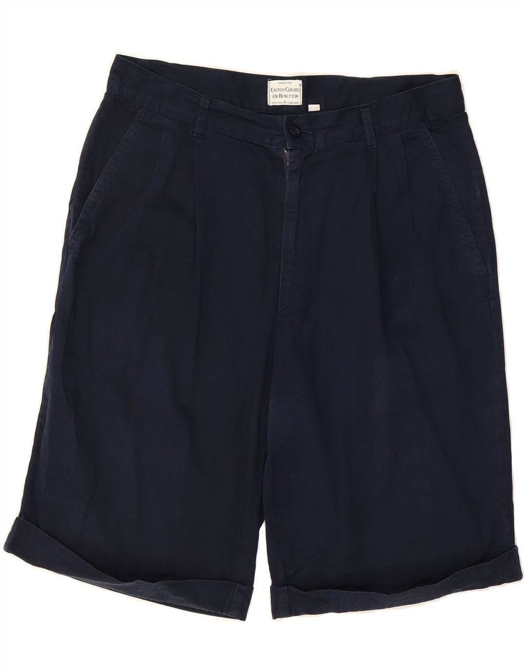 BENETTON Mens Pegged Chino Shorts IT 48 Medium W32  Navy Blue Cotton Vintage Benetton and Second-Hand Benetton from Messina Hembry 