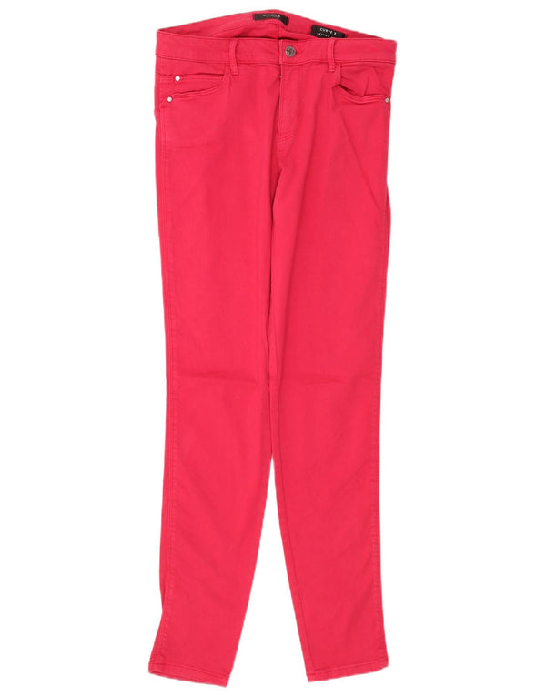 Guess Womens Curve X Skinny Jeans W30 L30 Pink Bomuld