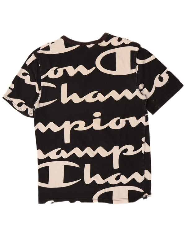 Champion Herre grafisk T-shirt top lille sort bomuld
