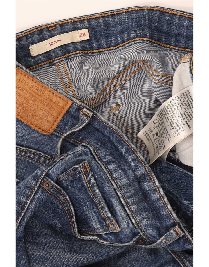 Levi's Dame 712 Slim Jeans W28 L32 Blå Lyocell