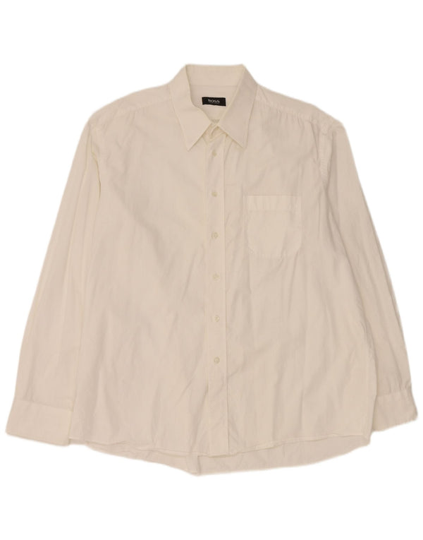 Hugo Boss Herreskjorte Str. 44 17 1/2 XL Hvid Bomuld