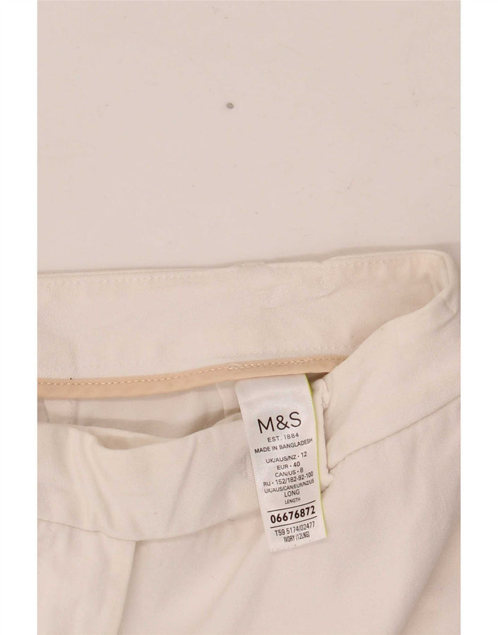 Marks & Spencer Dame Slim Suit Bukser UK 12 Medium W30 L28 Off White