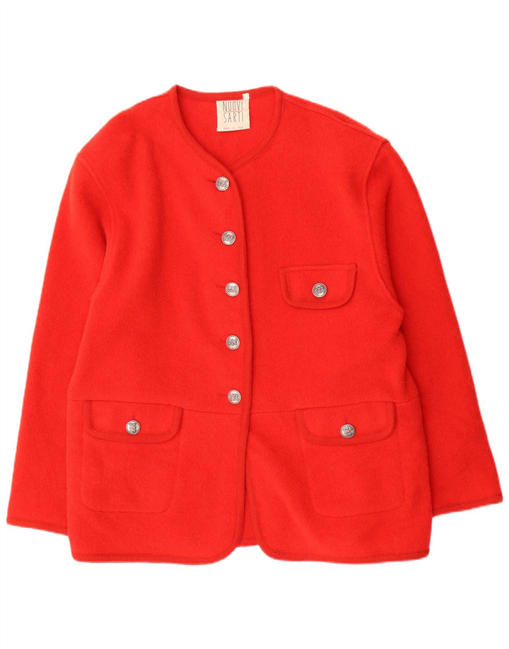 Vintage dame cardigan sweater UK 16 Large Red Wool