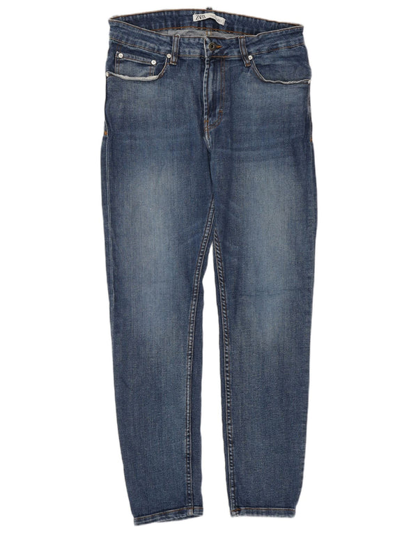 Zara Herre Skinny Jeans EU 42 Large W32 L30 Blå Bomuld