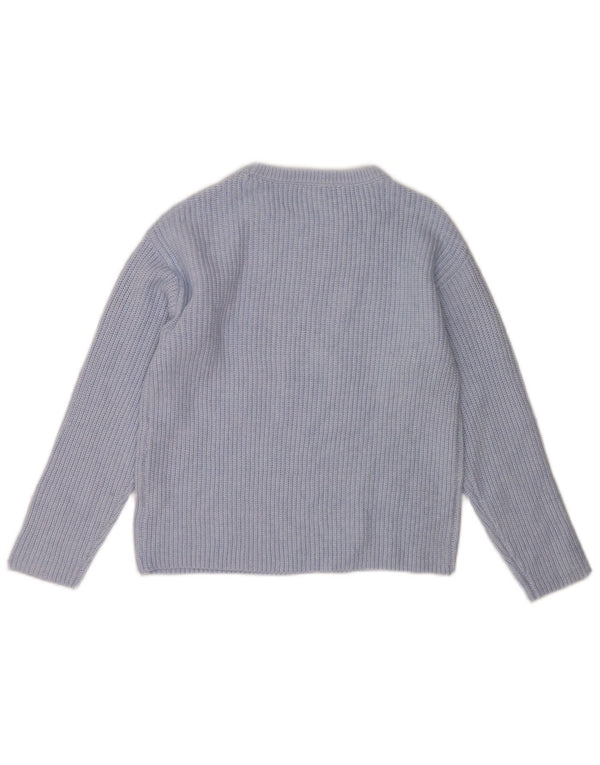Marks & Spencer Dame Boat Neck Jumper Sweater UK 10 Small Blue Polyester