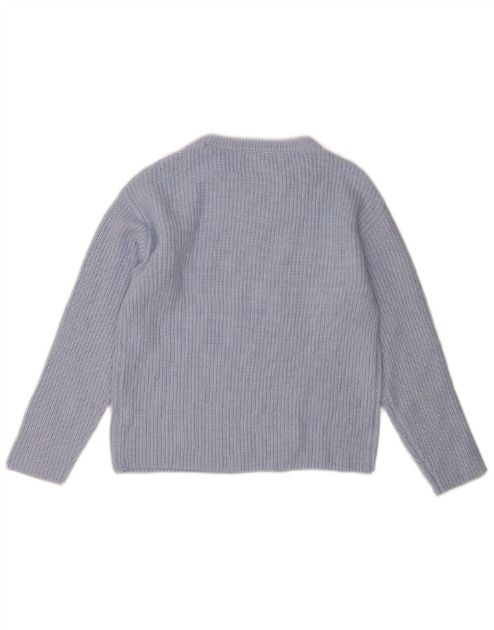 Marks & Spencer Dame Boat Neck Jumper Sweater UK 10 Small Blue Polyester
