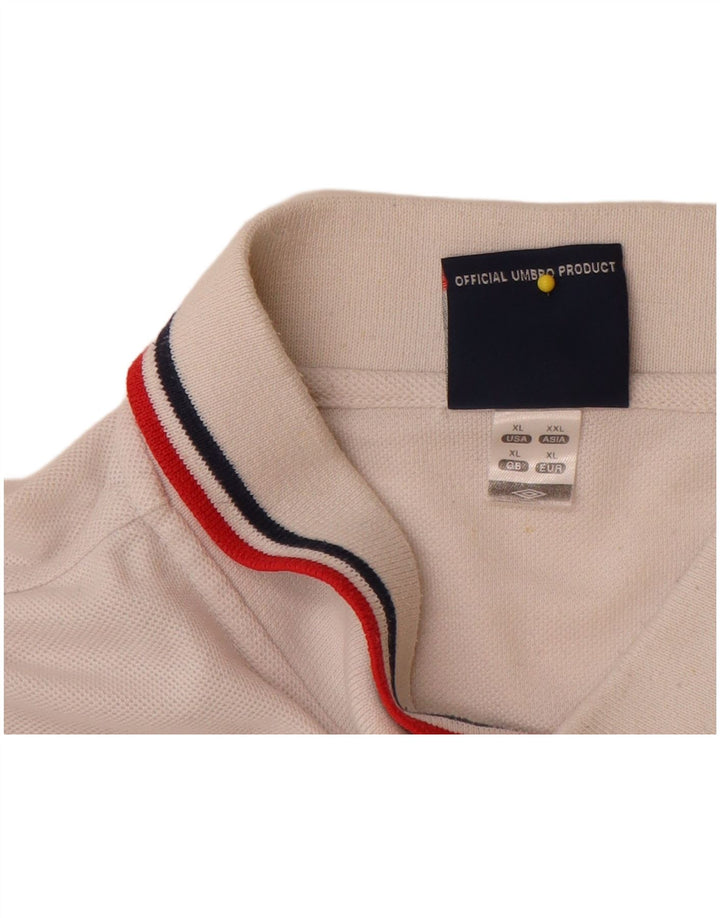 Umbro Herre England Polo Shirt XL Hvid Polyester
