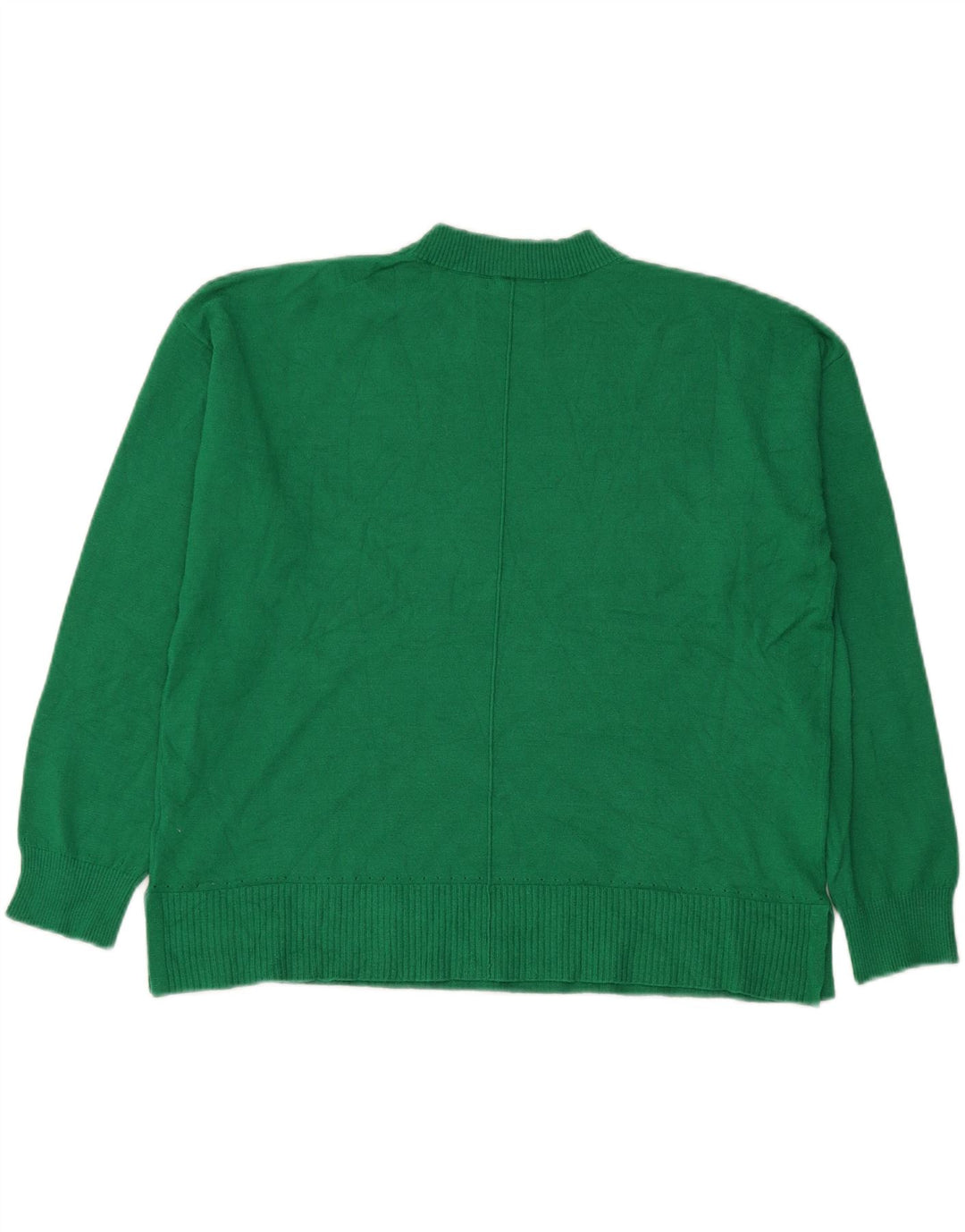Oasis Dame Oversized Crew Neck Jumper Sweater UK 16 Large Green Viscose
