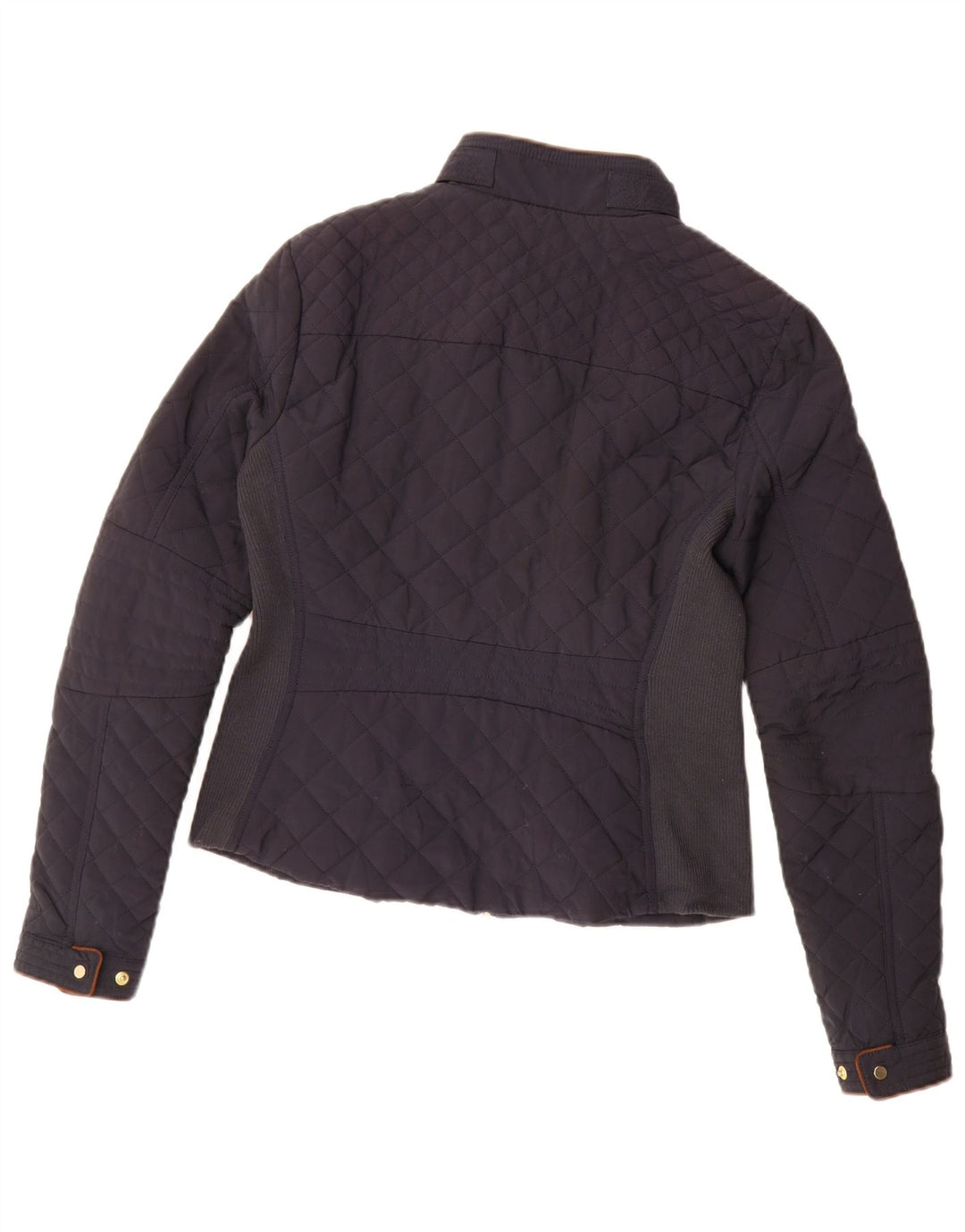 Zara Quiltet jakke til kvinder UK 14 Medium Navy Blue Colourblock