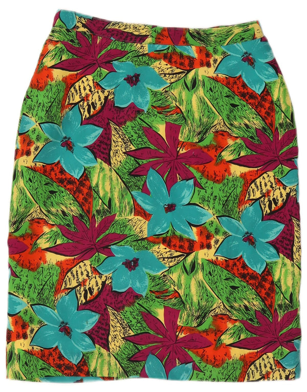 Vintage Womens Pencil Skirt Small W27 Multicolored Floral