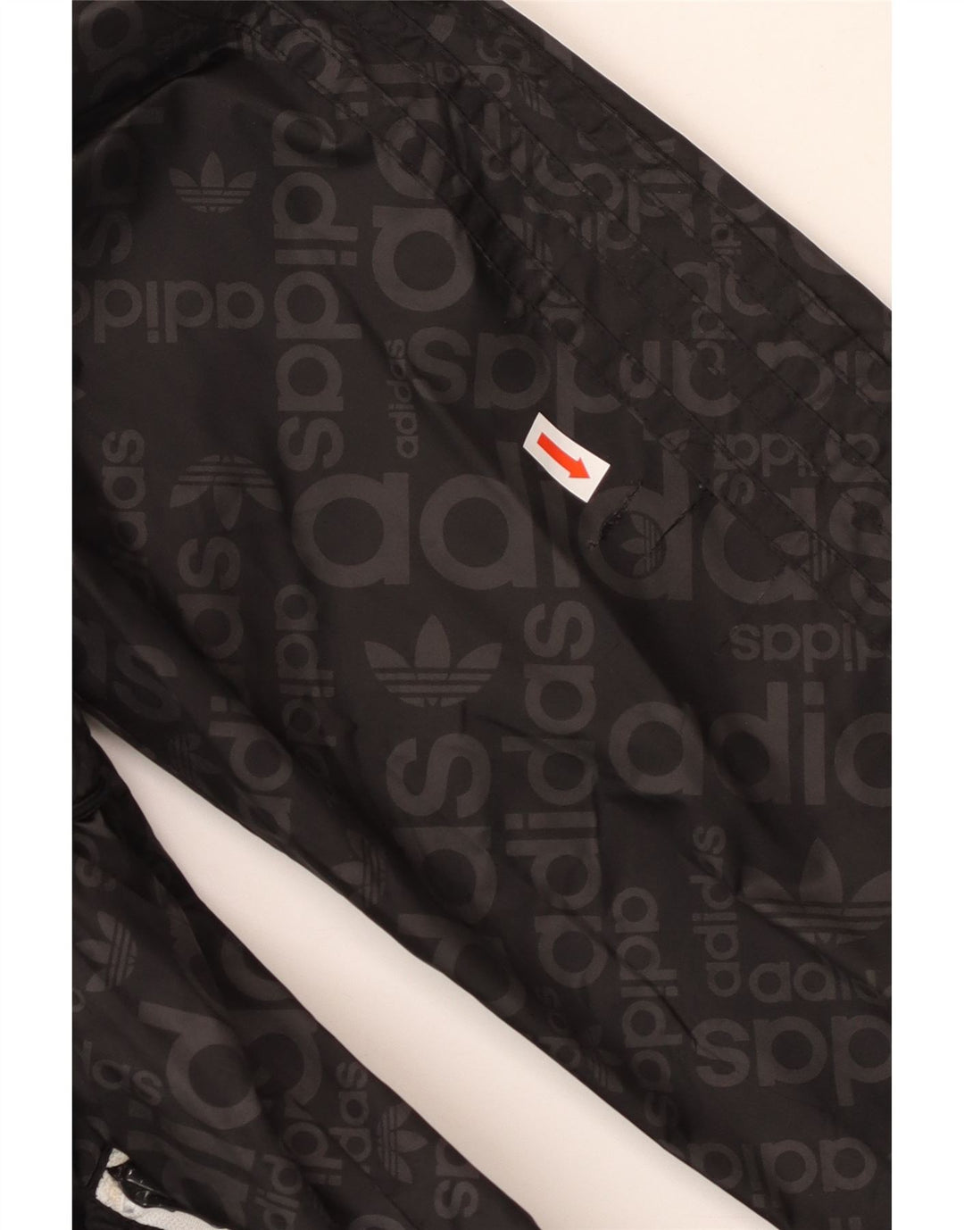 ADIDAS Grafisk regnjakke med hætte til mænd UK 38 Medium Sort Polyamid