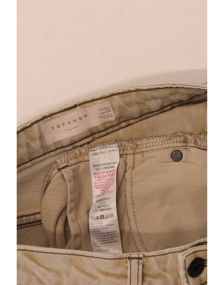 Topshop Dame Cropped Jeans W26 L25 Beige Bomuld