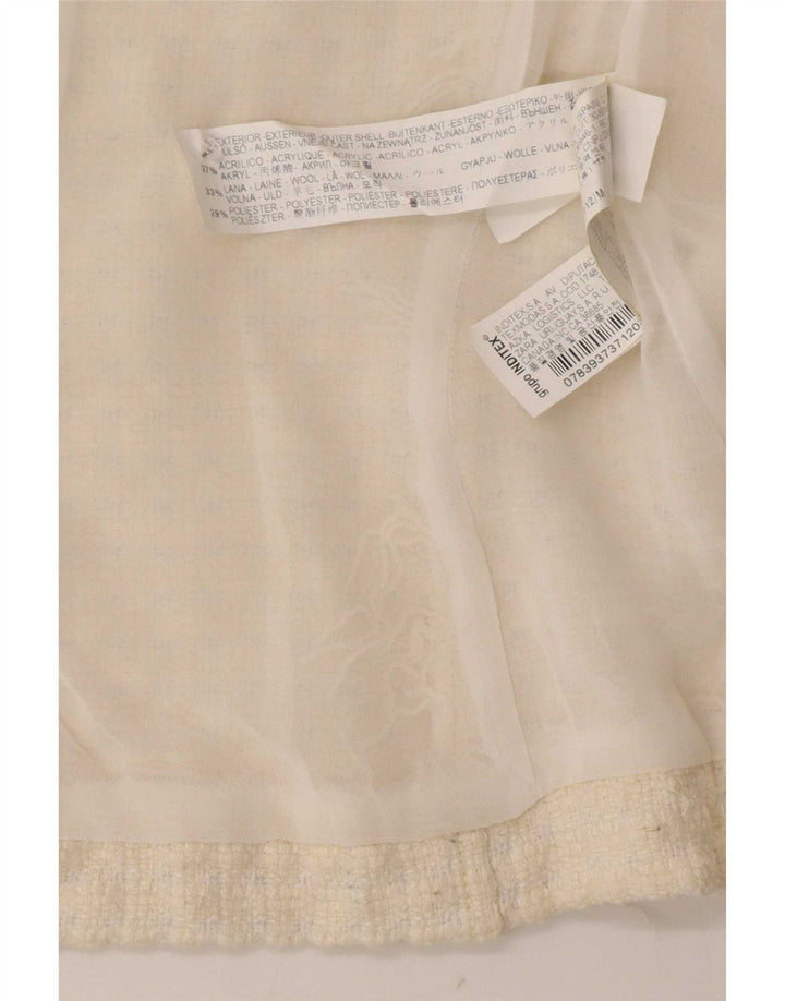 Zara Dame Blazer Jacket UK 12 Medium Off White Akryl