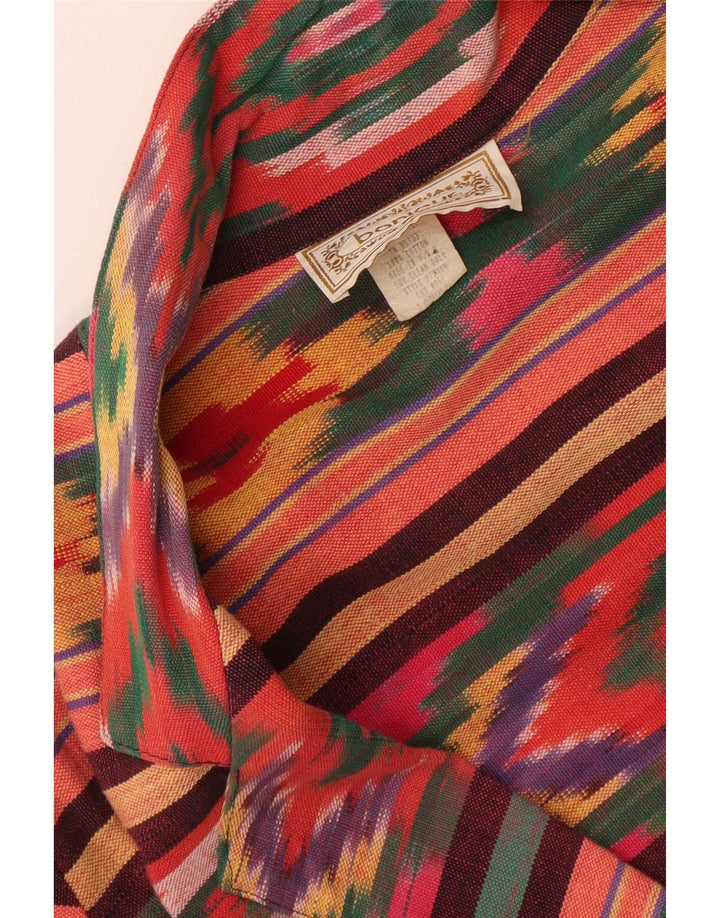 Vintage Dame 2 Button Blazer Jacket UK 18 XL Flerfarvet Ikat Bomuld