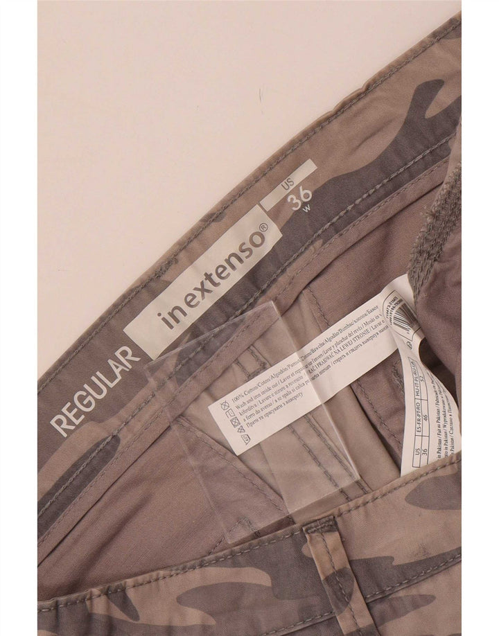 I Extenso Herre Regular Cargo Shorts W36 Stor Grå Camouflage Bomuld