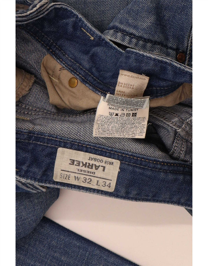 Diesel Herre Larkee Straight Jeans W32 L34 Blå Bomuld