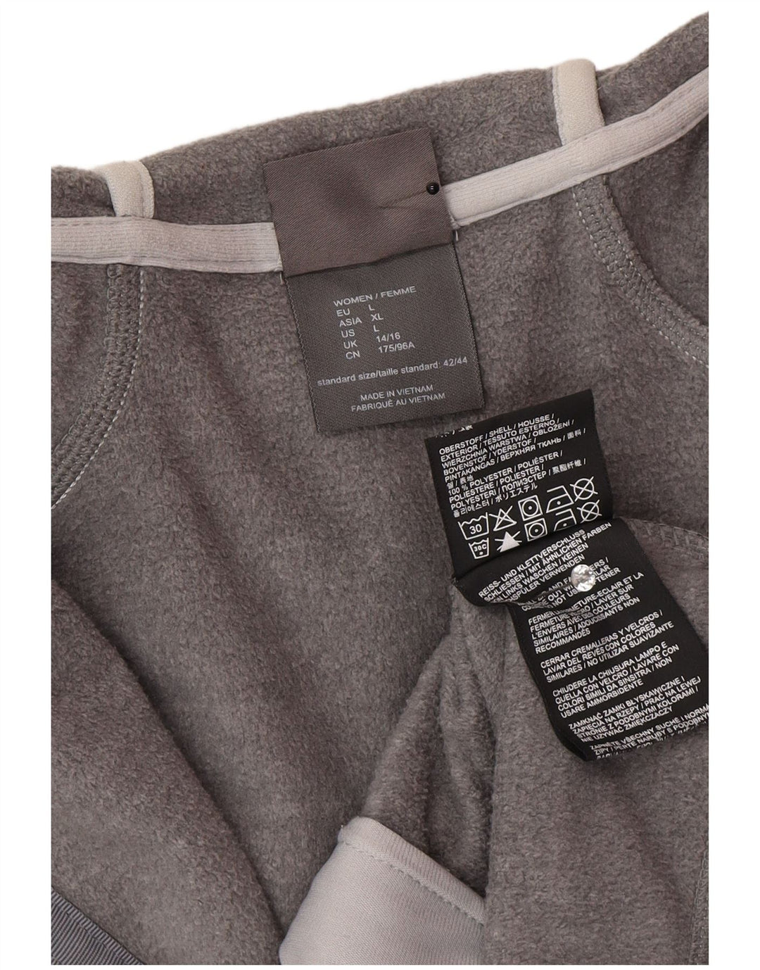 Jack Wolfskin Dame Hættetrøje Sweater UK 14/16 Stor Grå Polyester