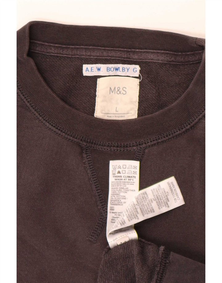 Marks & Spencer Sweatshirt til mænd, stor grå bomuld