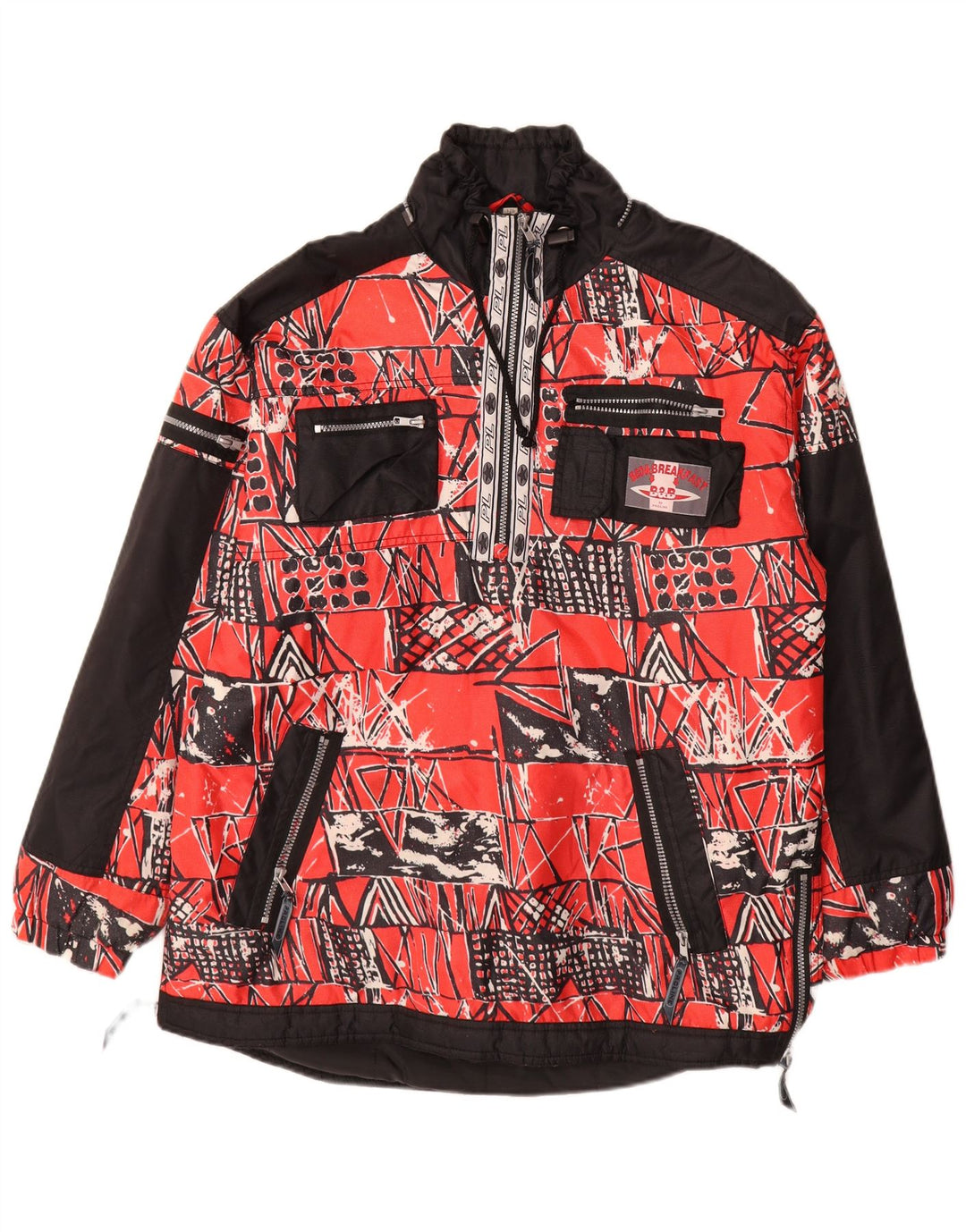 Proline Herre Grafisk Anorak Jacket UK 40 Stor Rød Geometrisk Polyamid