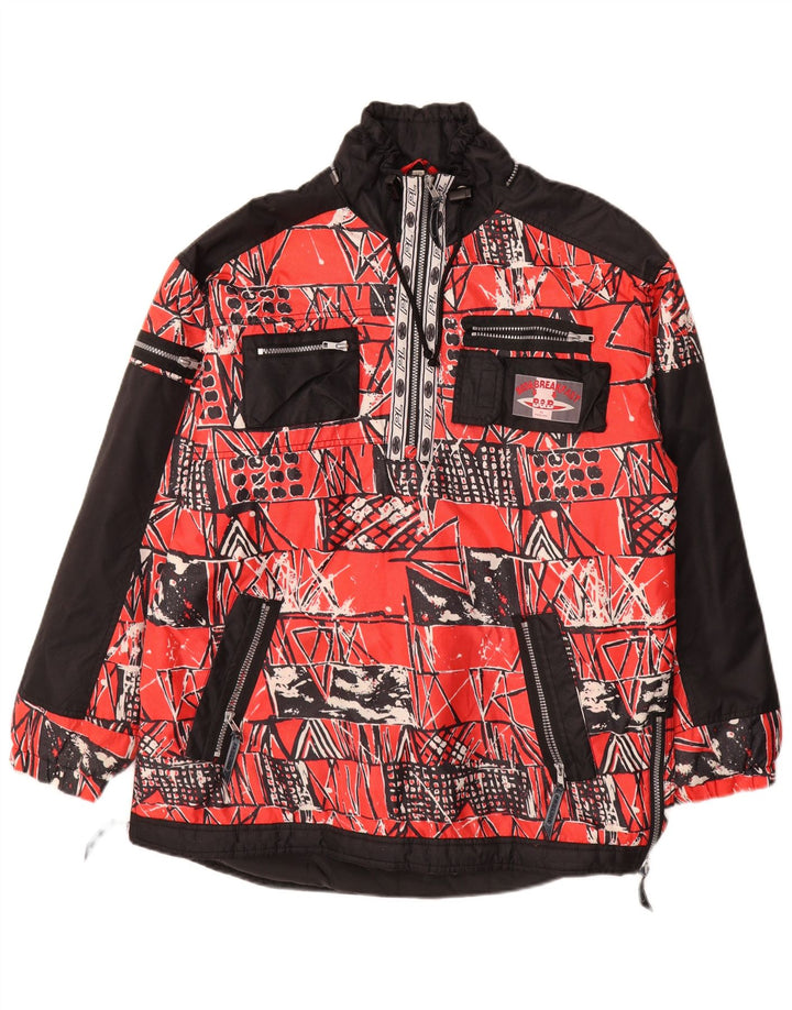 Proline Herre Grafisk Anorak Jacket UK 40 Stor Rød Geometrisk Polyamid