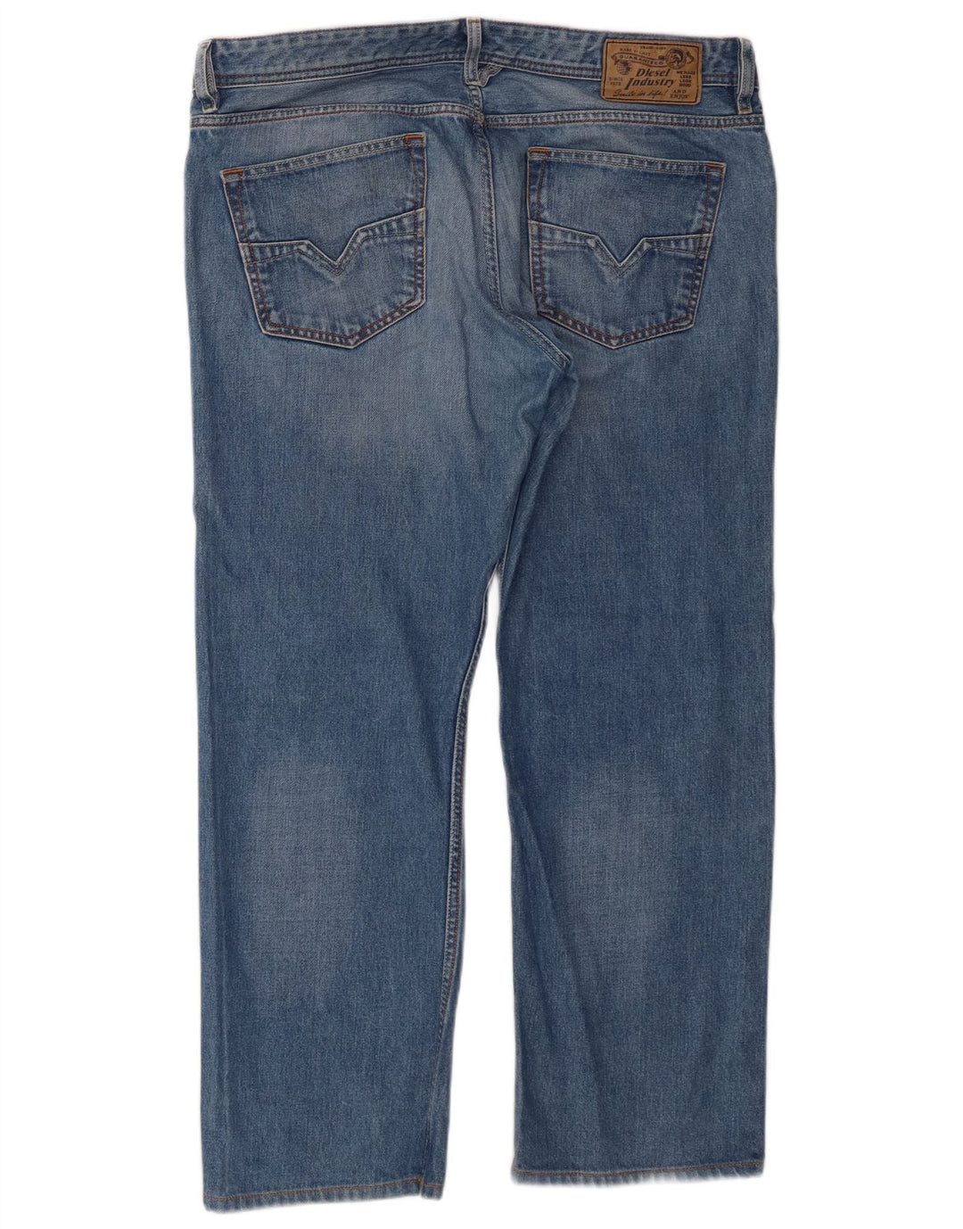 Diesel Herre Larkee Boxy Straight Jeans W36 L28 Blå Bomuld