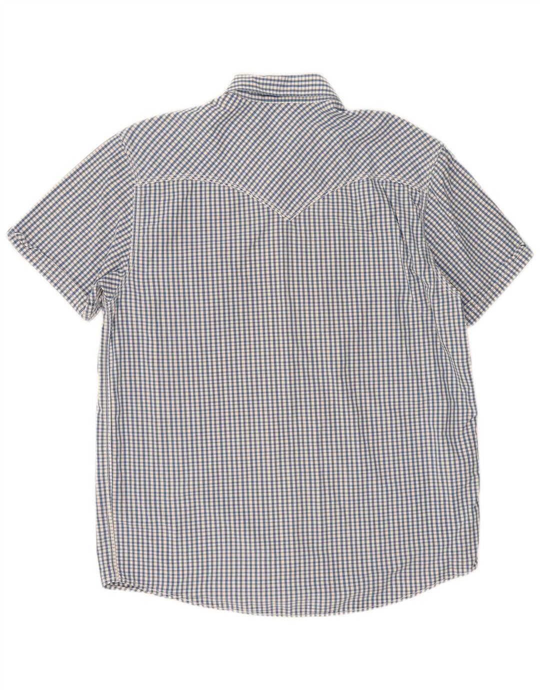 Levi's Kortærmet Herre-skjorte i standardpasform Stor blå Gingham-bomuld