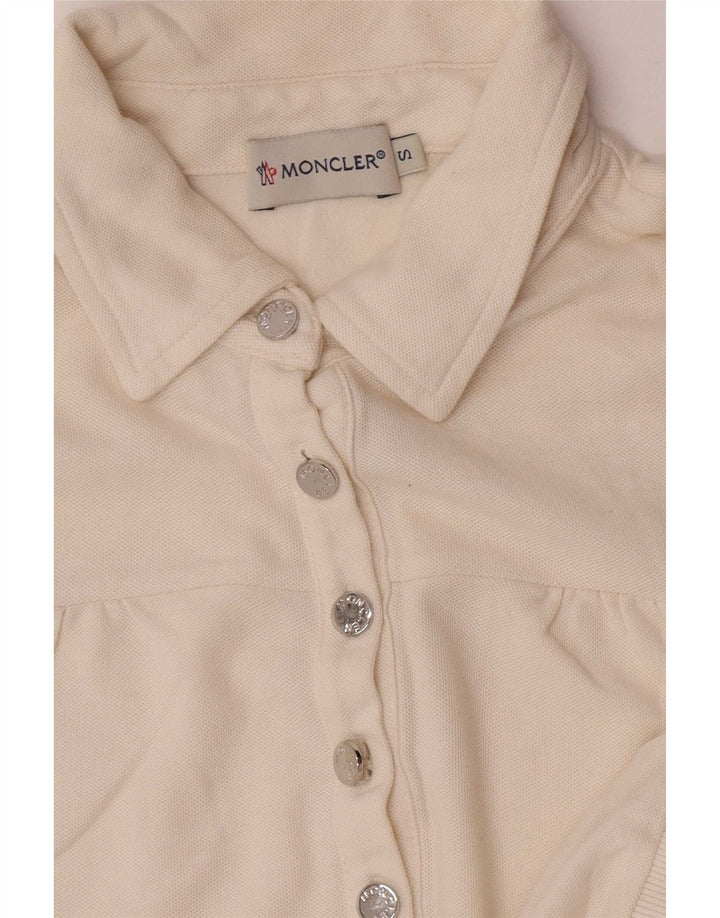 Moncler Dame Polo Shirt UK 10 Small Off White Stribet
