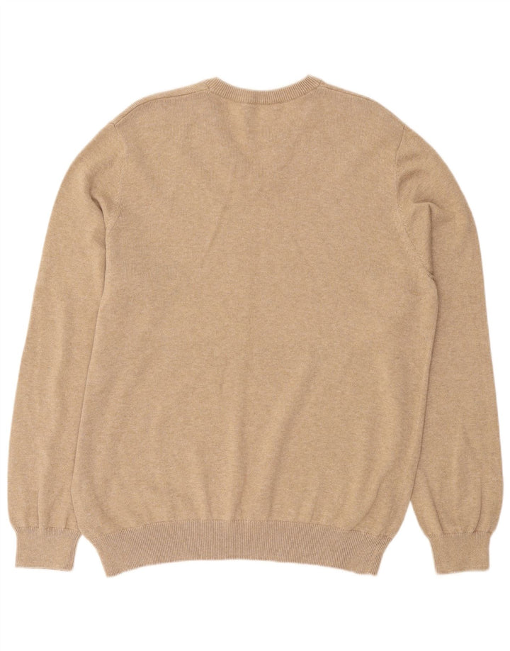 MARKS & SPENCER Herre V-hals sweater Stor brun bomuld