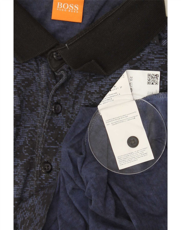 Hugo Boss herre poloshirt Medium marineblå blomster bomuld