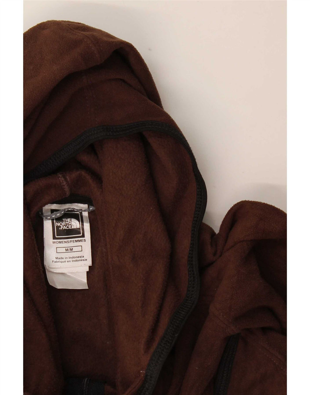 The North Face dame fleecejakke med hætte UK 12 medium brun polyester