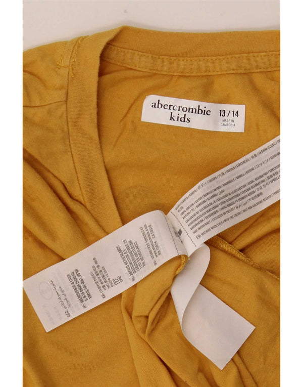 Abercrombie & Fitch drenge grafisk t-shirt top 13-14 år gul bomuld