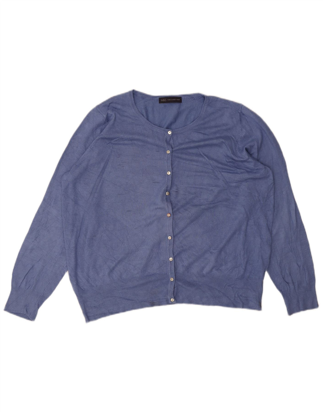 Marks & Spencer Dame Cardigan Sweater UK 20 2XL Blå Viscose