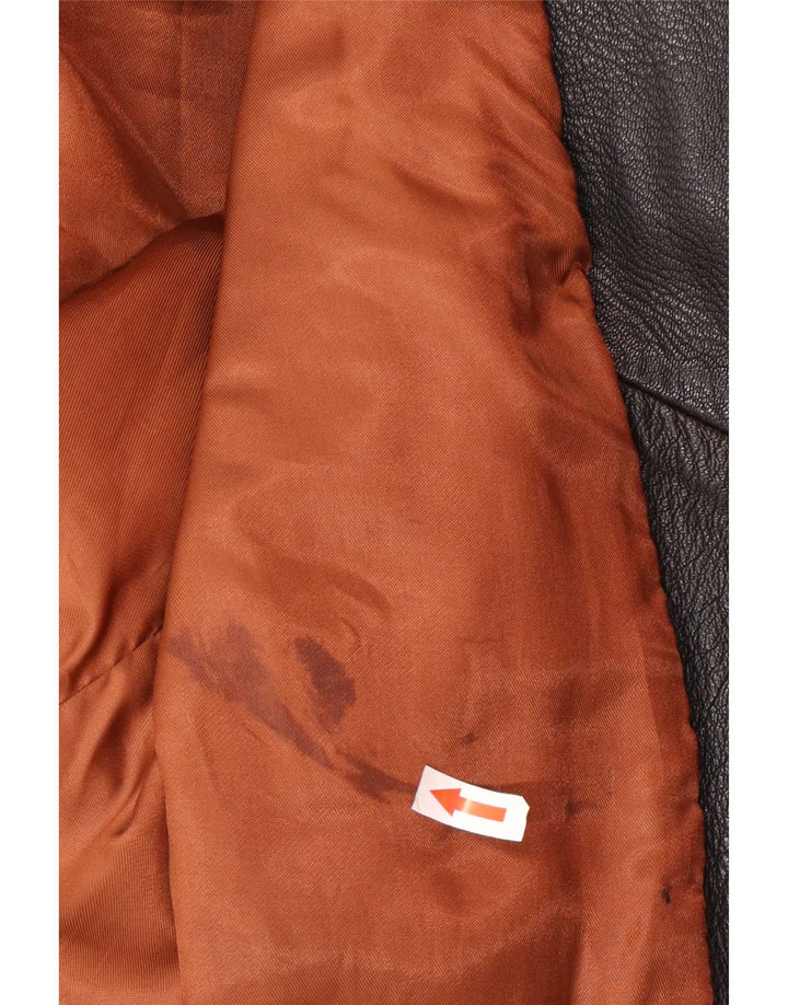 Vintage læderjakke til kvinder UK 14 Medium Sort