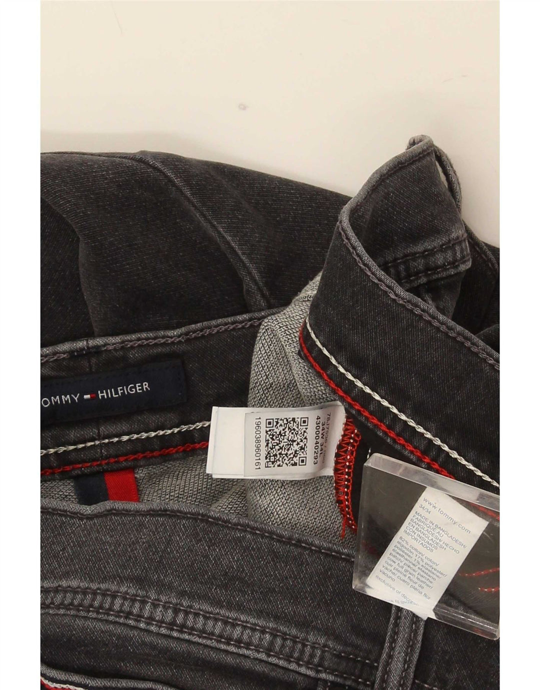 Tommy Hilfiger Herre Slim Jeans W34 L34 Grå Bomuld