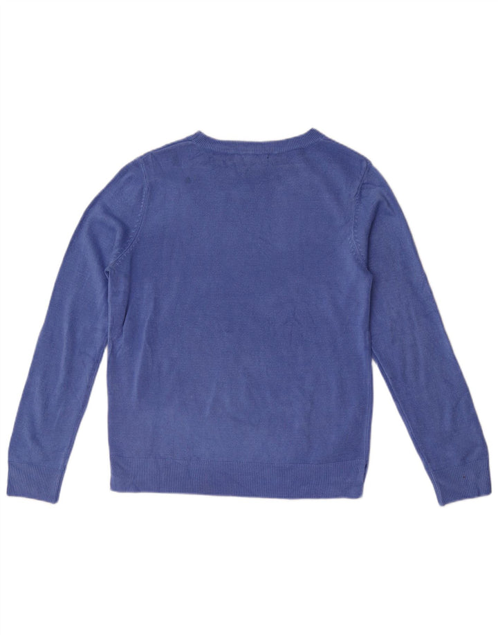Marks & Spencer Dame Boat Neck Jumper Sweater UK 12 Medium Blue