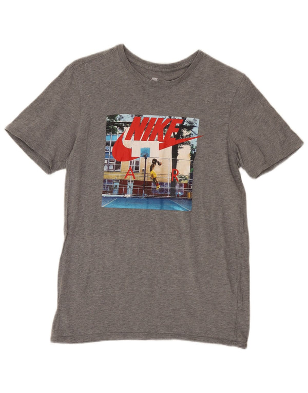 Nike Herre Athletic Cut Grafisk T-Shirt Top Lille Grå Flecked