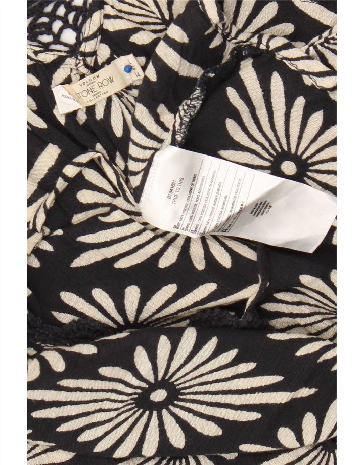 Volcom Dame Cami Top UK 14 Large Black Floral Viscose