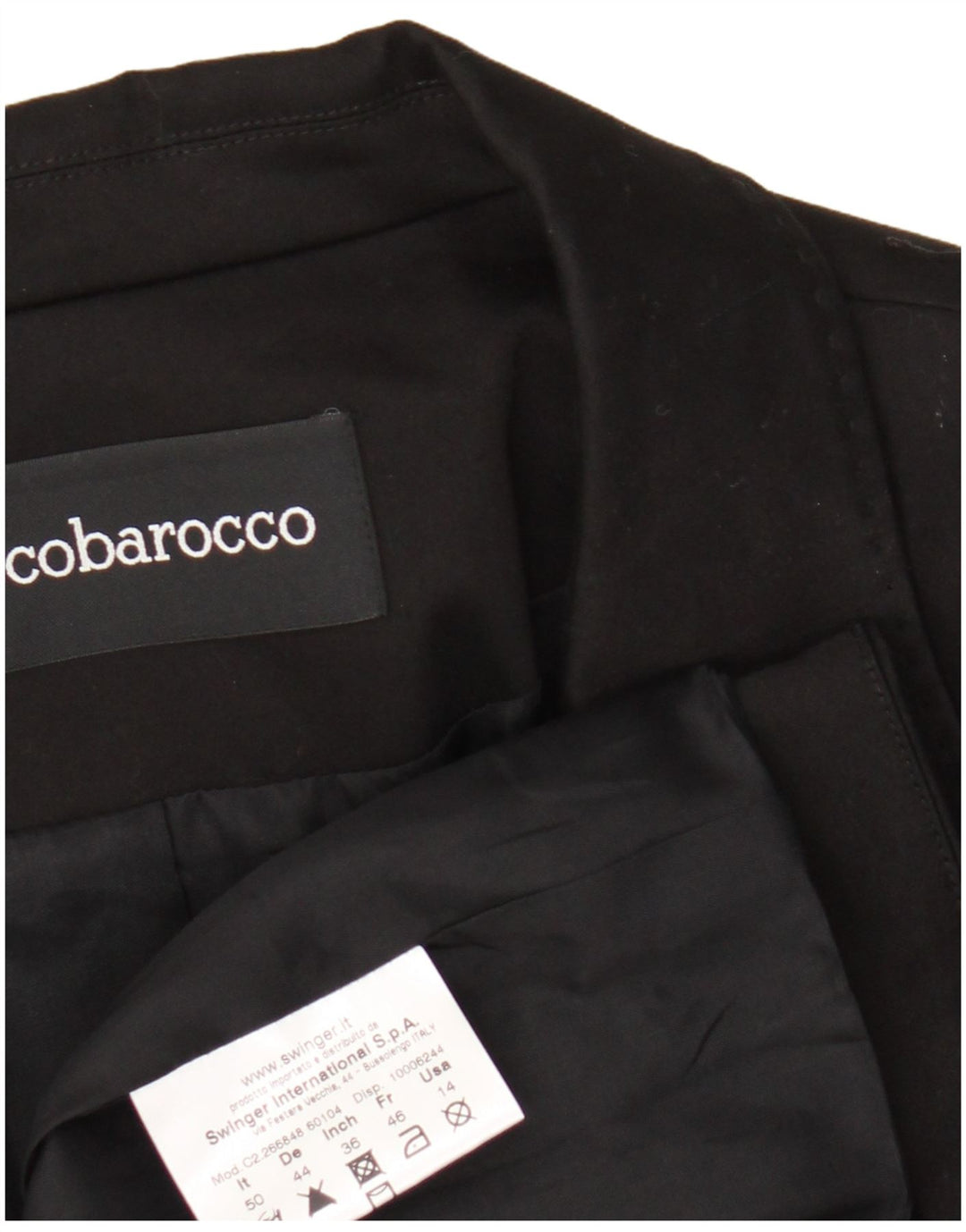 Roccobarocco Dame 2 Button Blazer Jacket IT 50 XL Sort Bomuld