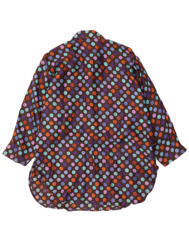 Vintage Dame Oversized Pullover Shirt IT 48 XL Flerfarvet Polka Dot
