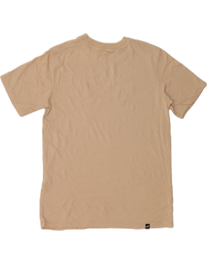 PUMA Mens Graphic T-Shirt Top Medium Beige Cotton Vintage Puma and Second-Hand Puma from Messina Hembry 