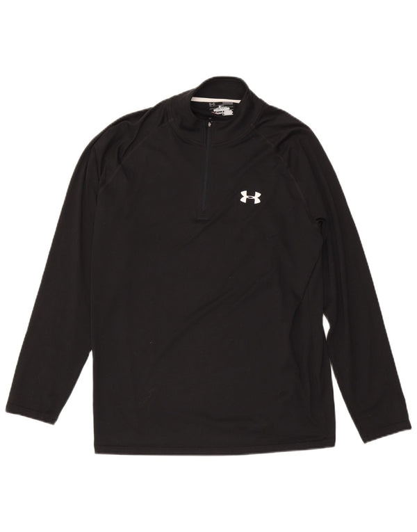 Under Armour Herre Zip Neck Regular Fit Top Langærmet Large Black Sports